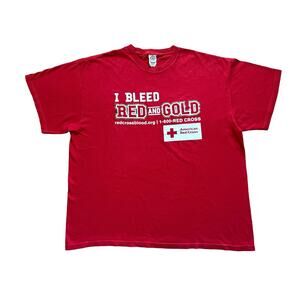 NFL San Francisco 49ers T-Shirt 'I Bleed Red & Gold' Red Cross Mens 2XL Cotton